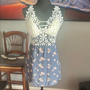 Floral Lace top and skirt set